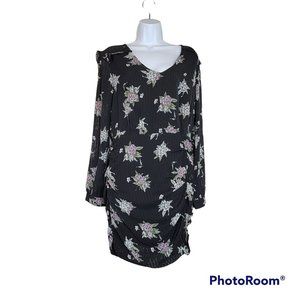 Heartloom Women's M ANTHEA FLORAL PRINT RUFFLED LONG SLEEVE MINI DRESS NWT